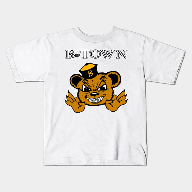 B-Town Bear (Color) Kids T-Shirt by J Dubble S Productions